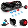 imageGOOACC 2 PCS 18w Spot Led Light Bar Work Light Pods Off Road Driving Light Fog Light Reverse Lights with 16AWG Off Road Wiring Harness2 Leads for Truck Truck Boat SUV ATV 2 Years Warranty2Pcs LED Pods Wiring Harness