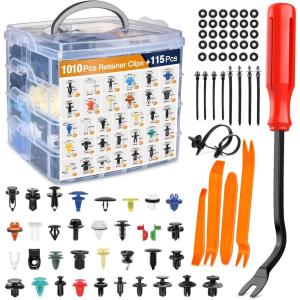 imageGOOACC 941Pcs Car Retainer Clips and Auto Body Fasteners Assortment30 Most Popular Sizes Nylon Bumper Fender Rivets with 10 Cable Ties for Ford GM Toyota Honda Chrysler Benz Nissan etc1010Pcs Clips 115 Remover