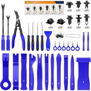 imageGOOACC 941Pcs Car Retainer Clips and Auto Body Fasteners Assortment30 Most Popular Sizes Nylon Bumper Fender Rivets with 10 Cable Ties for Ford GM Toyota Honda Chrysler Benz Nissan etc200Pcs Clips Removal Kit Blue
