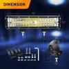 imageGOOACC 12Inch 300W Triple Row Led Light Bar Spot Flood Combo Driving Lighting Off Road Lights Led Lamp Working Light with 16AWG Wiring Harness for Truck Golf Cart SUV ATV UTV Boat 2 Years Warranty12Inch Light Bar Clamp Bracket Wiring Harness