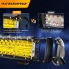 imageGOOACC 20Inch 420W Amber LED Light Bar 42000LM Super Bright Triple Row Flood Spot Combo Off Road Driving Led Work Light with Led Wiring Harness 2 Years Warranty20Inch Amber Light Bar Wiring Harness