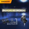 imageGOOACC 20Inch 420W Amber LED Light Bar 42000LM Super Bright Triple Row Flood Spot Combo Off Road Driving Led Work Light with Led Wiring Harness 2 Years Warranty20Inch Light Bar Clamp Bracket Wiring Harness