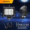 imageGOOACC 2PCS 18W LED Pods Spot Light Bar Fog Light Mounting Bracket Horizontal Bar Tube Clamp with 16AWG Off Road Wiring Harness2 Leads for Truck Golf Cart SUV ATV UTV Boat White Auto60218W LED Pods