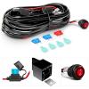 imageGOOACC 2PCS 18W LED Pods Spot Light Bar Fog Light Mounting Bracket Horizontal Bar Tube Clamp with 16AWG Off Road Wiring Harness2 Leads for Truck Golf Cart SUV ATV UTV Boat White Auto6024Pcs LED Pods Wiring Harness