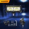imageGOOACC 2PCS 65 Inch Amber LED Pods 120W Triple Row Flood Light Bar Fog Light Driving Lighting with 16AWG Off Road Wiring Harness2 Leads for Truck Golf Cart SUV ATV UTV Boat 2 Years Warranty2Pcs LED Pods Wiring Harness
