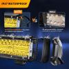 imageGOOACC 2PCS 65 Inch Amber LED Pods 120W Triple Row Flood Light Bar Fog Light Driving Lighting with 16AWG Off Road Wiring Harness2 Leads for Truck Golf Cart SUV ATV UTV Boat 2 Years Warranty2Pcs Amber LED Pods Wiring Harness