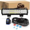 imageGOOACC 12 Inch 72W Led Light Bar Spot Flood Combo Driving Lighting Off Road Lights Led Lamp with 12V 5Pin Rocker Switch Wiring Harness kit for Truck Golf Cart SUV ATV UTV Boat 2 Years Warranty72w Light Bar Rocker Switch Wiring Harness