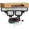 126w Light Bar+ 2Pcs LED Pods+ Wiring Harness