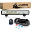 imageGOOACC 20 Inch 126W Led Light Bar Spot Flood Combo Driving Lighting Off Road Lights Led Lamp Working Light with 16AWG Wiring Harness for Truck Golf Cart SUV ATV UTV Boat 2 Years Warranty126w Light Bar Rocker Switch Wiring Harness