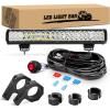 imageGOOACC 20 Inch 126W Led Light Bar Spot Flood Combo Driving Lighting Off Road Lights Led Lamp Working Light with 16AWG Wiring Harness for Truck Golf Cart SUV ATV UTV Boat 2 Years Warranty126w Light Bar Clamp Bracket Wiring Harness
