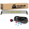 imageGOOACC 22 Inch 120W Spot Flood Combo Off Road Led Light Bar Work Light Driving Lamp with 16 AWG Wiring Harness Kit for Truck Jeep ATV SUV 2 Years Warranty White Auto701180W 32Inch Light Bar Wiring Harness