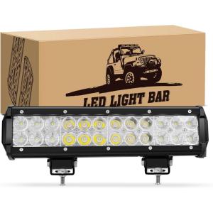 imageGOOACC 12 Inch 72W Led Light Bar Spot Flood Combo Driving Lighting Off Road Lights Led Lamp with 12V 5Pin Rocker Switch Wiring Harness kit for Truck Golf Cart SUV ATV UTV Boat 2 Years Warranty72w Light Bar