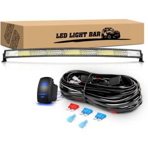 imageGOOACC LED Light Bar 32Inch 180W Curved Off Road Lights for Trucks Flood Spot Combo Beam Driving Lamp Work Lights with Heavy Duty 12V 5Pin Rocker Switch Wiring Harness Kit 2 Years Warranty52Inch Light Bar Wiring Harness