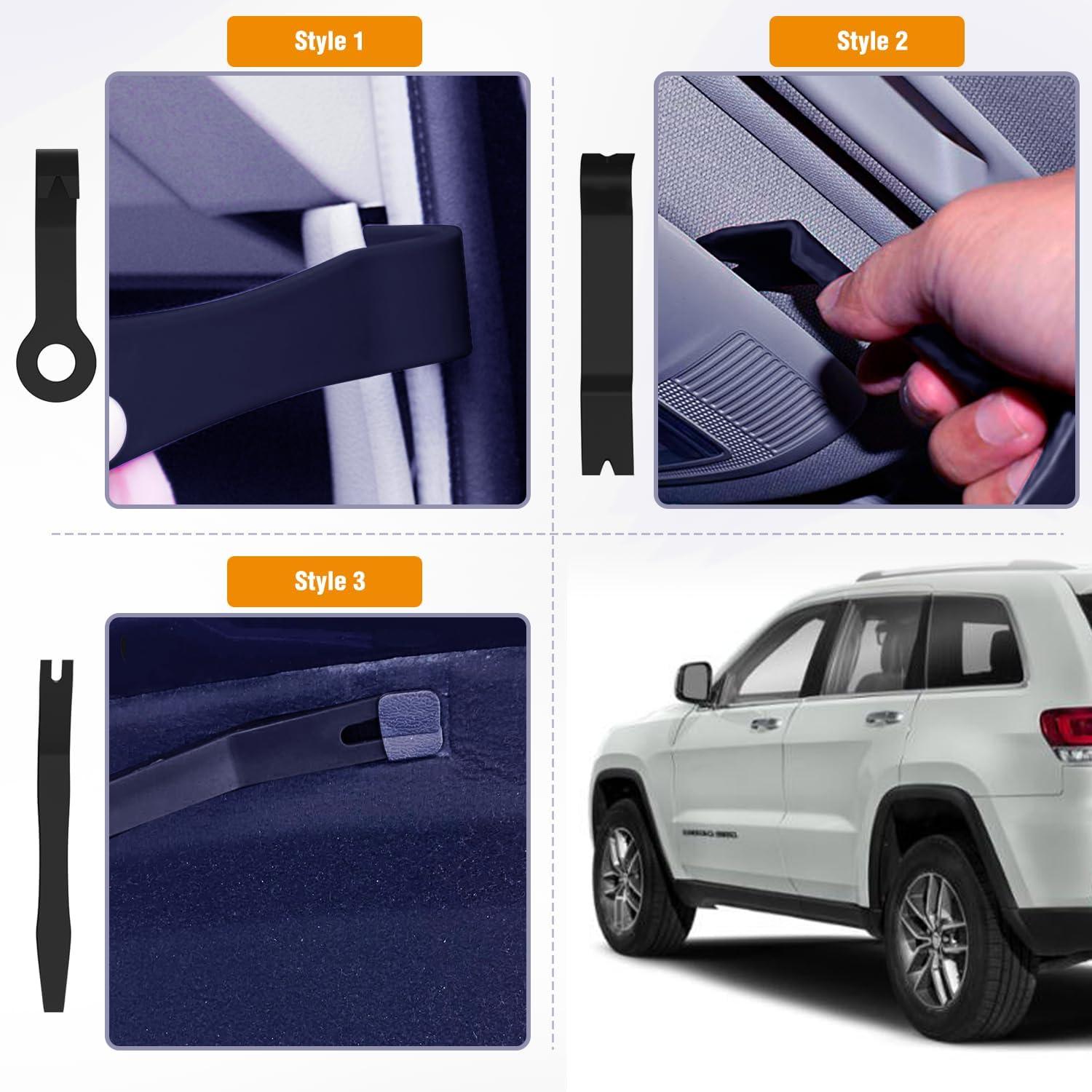 imageGOOACC 11PCS Auto Trim Removal Tool Kit NoScratch Pry Tool Kit for Car Audio Dash Door Panel Window Molding Fastener Remover Tool KitBlackBlack