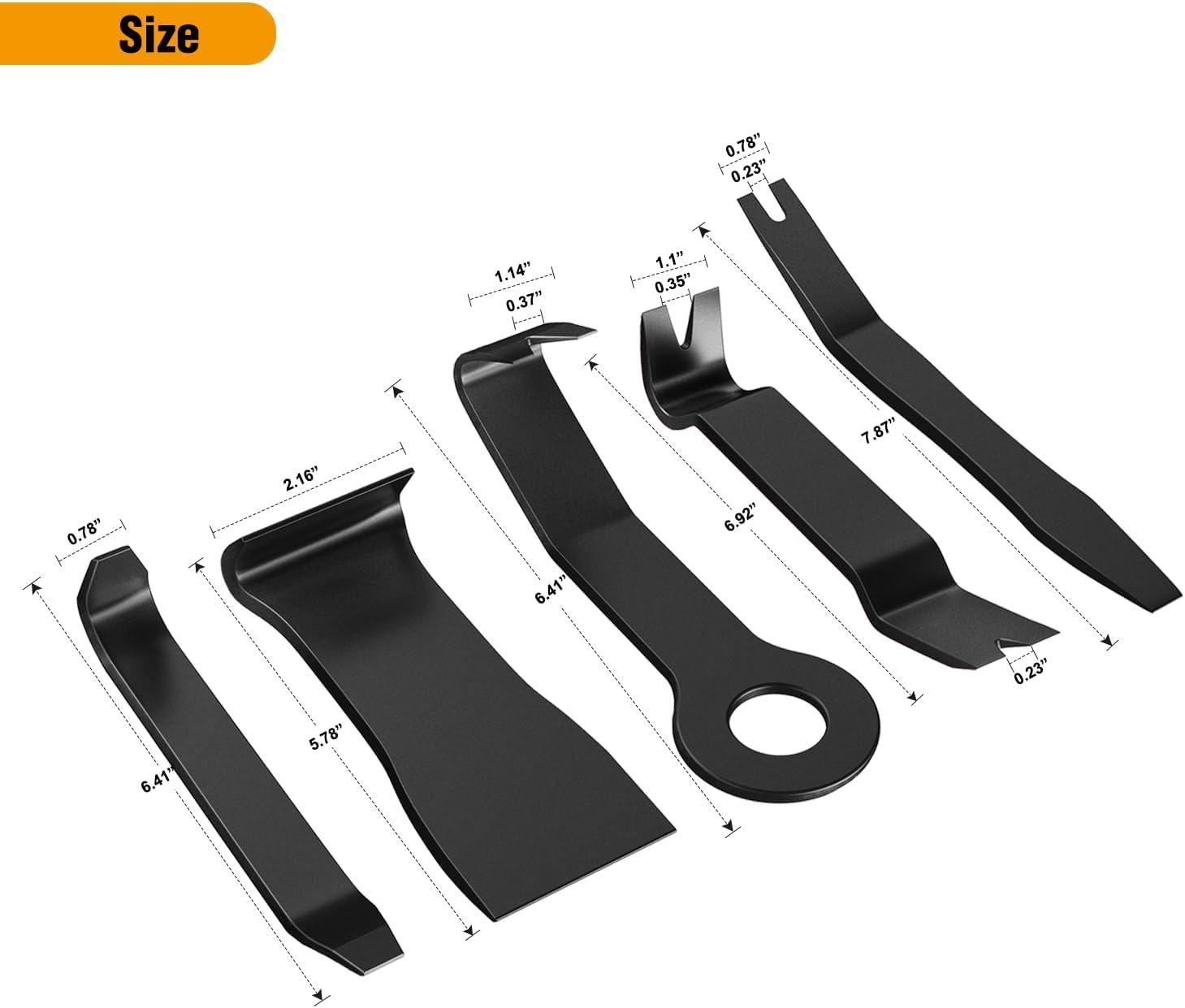 imageGOOACC 11PCS Auto Trim Removal Tool Kit NoScratch Pry Tool Kit for Car Audio Dash Door Panel Window Molding Fastener Remover Tool KitBlackBlack