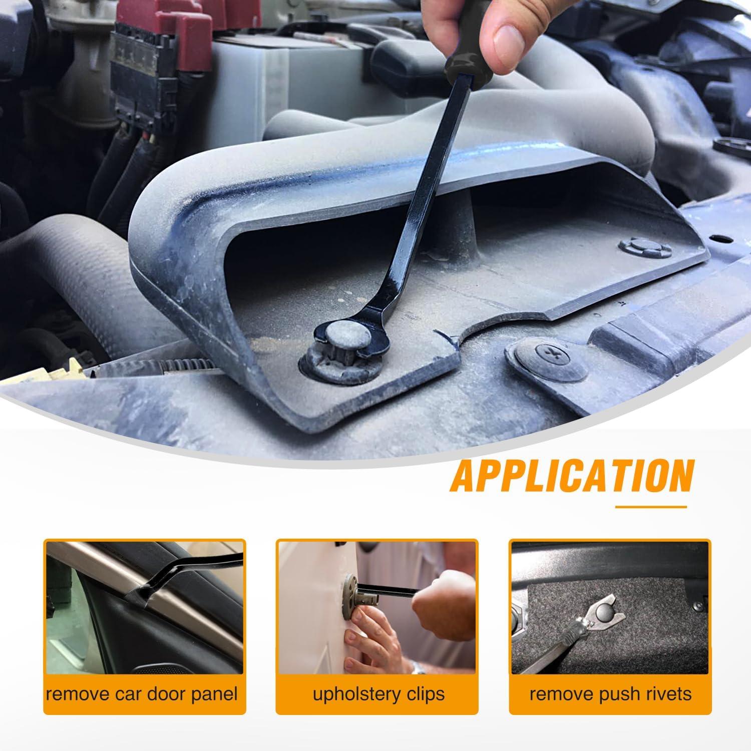 imageGOOACC 11PCS Auto Trim Removal Tool Kit NoScratch Pry Tool Kit for Car Audio Dash Door Panel Window Molding Fastener Remover Tool KitBlackBlack
