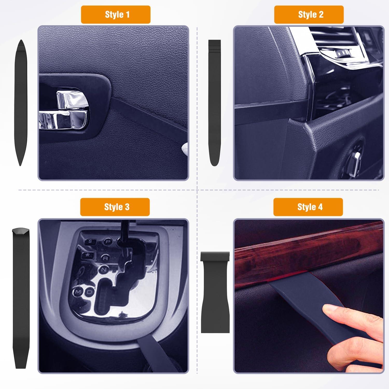 imageGOOACC 11PCS Auto Trim Removal Tool Kit NoScratch Pry Tool Kit for Car Audio Dash Door Panel Window Molding Fastener Remover Tool KitBlackBlack
