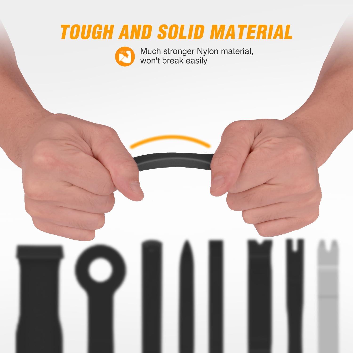 imageGOOACC 11PCS Auto Trim Removal Tool Kit NoScratch Pry Tool Kit for Car Audio Dash Door Panel Window Molding Fastener Remover Tool KitBlackBlack