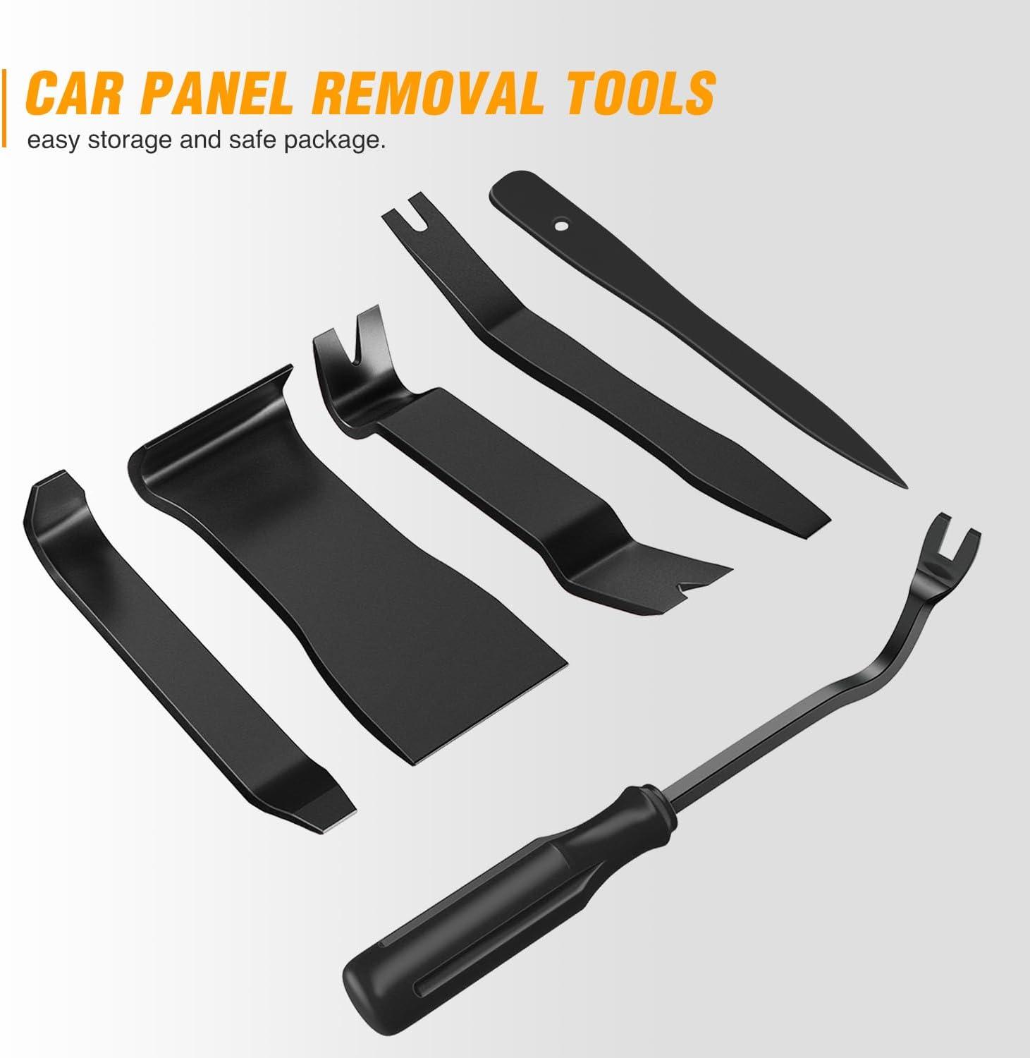 imageGOOACC 11PCS Auto Trim Removal Tool Kit NoScratch Pry Tool Kit for Car Audio Dash Door Panel Window Molding Fastener Remover Tool KitBlackBlack