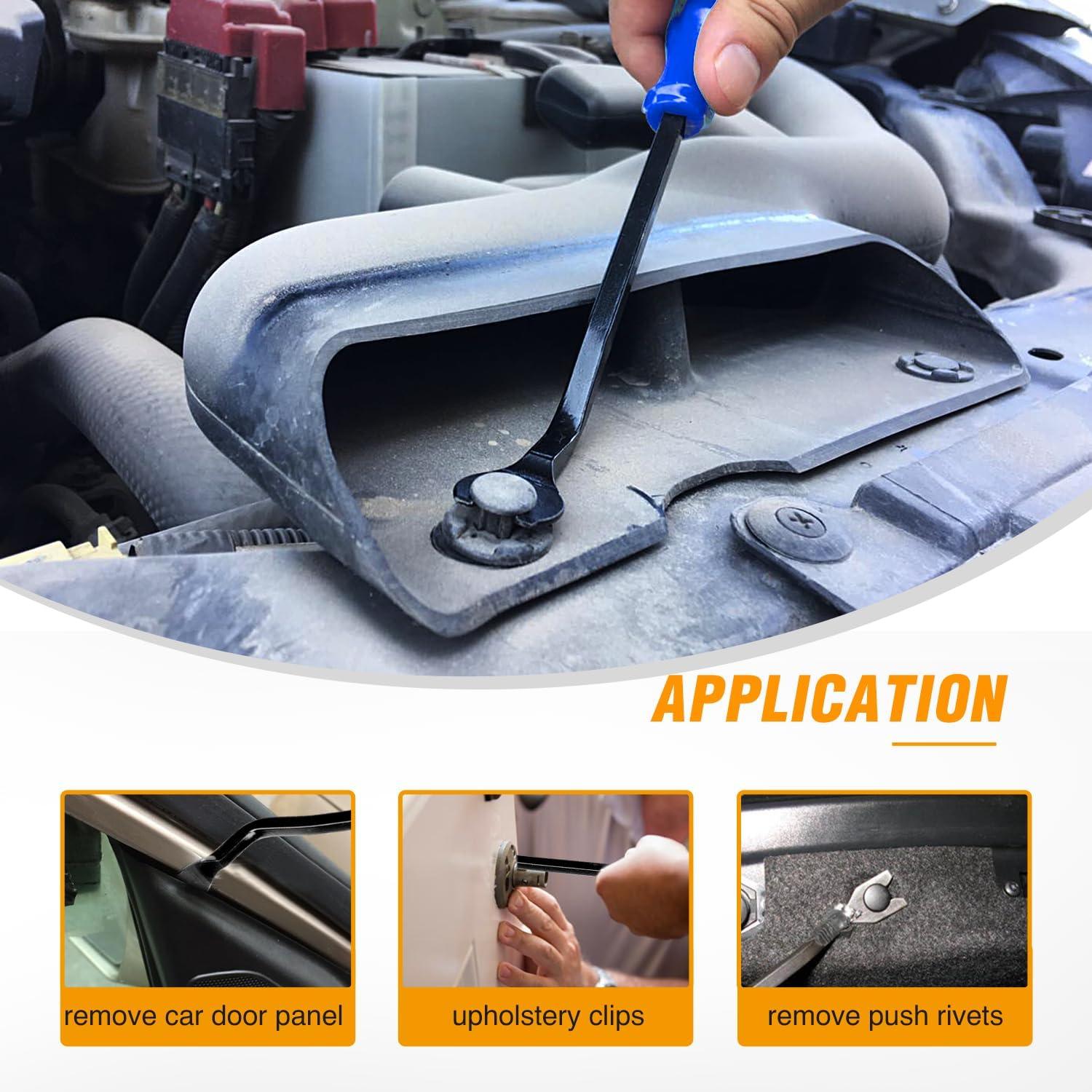 imageGOOACC 11PCS Auto Trim Removal Tool Kit NoScratch Pry Tool Kit for Car Audio Dash Door Panel Window Molding Fastener Remover Tool KitBlackBlue