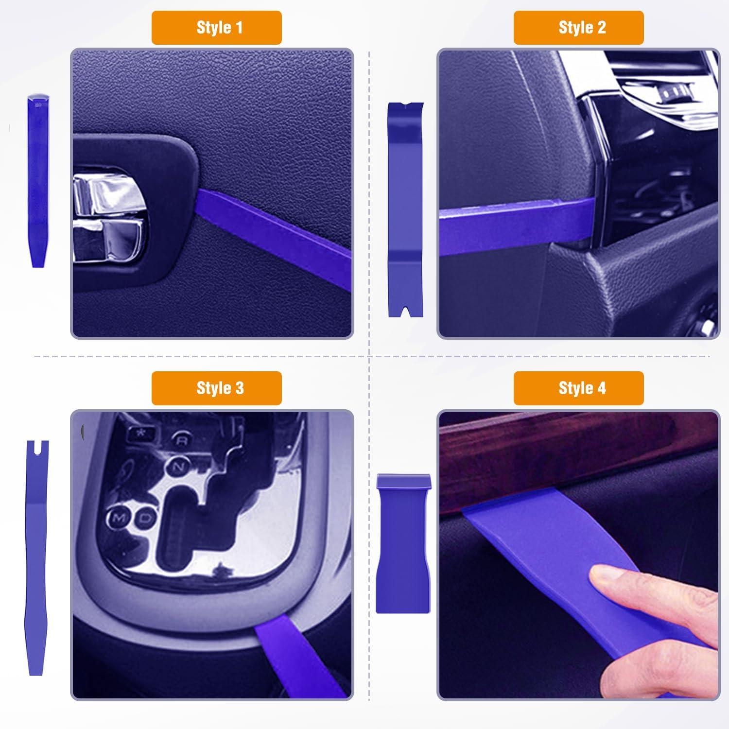 imageGOOACC 11PCS Auto Trim Removal Tool Kit NoScratch Pry Tool Kit for Car Audio Dash Door Panel Window Molding Fastener Remover Tool KitBlackBlue