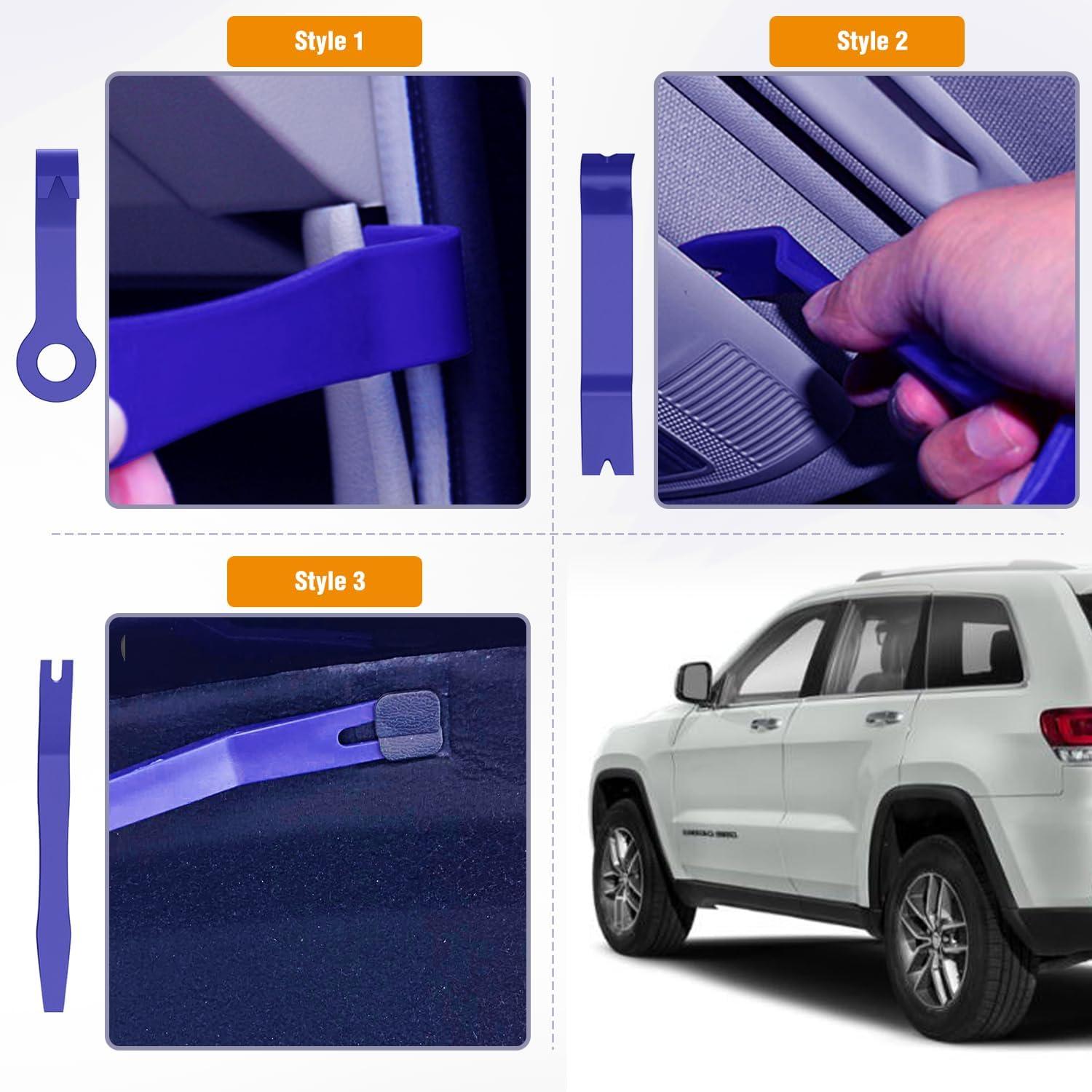 imageGOOACC 11PCS Auto Trim Removal Tool Kit NoScratch Pry Tool Kit for Car Audio Dash Door Panel Window Molding Fastener Remover Tool KitBlackBlue
