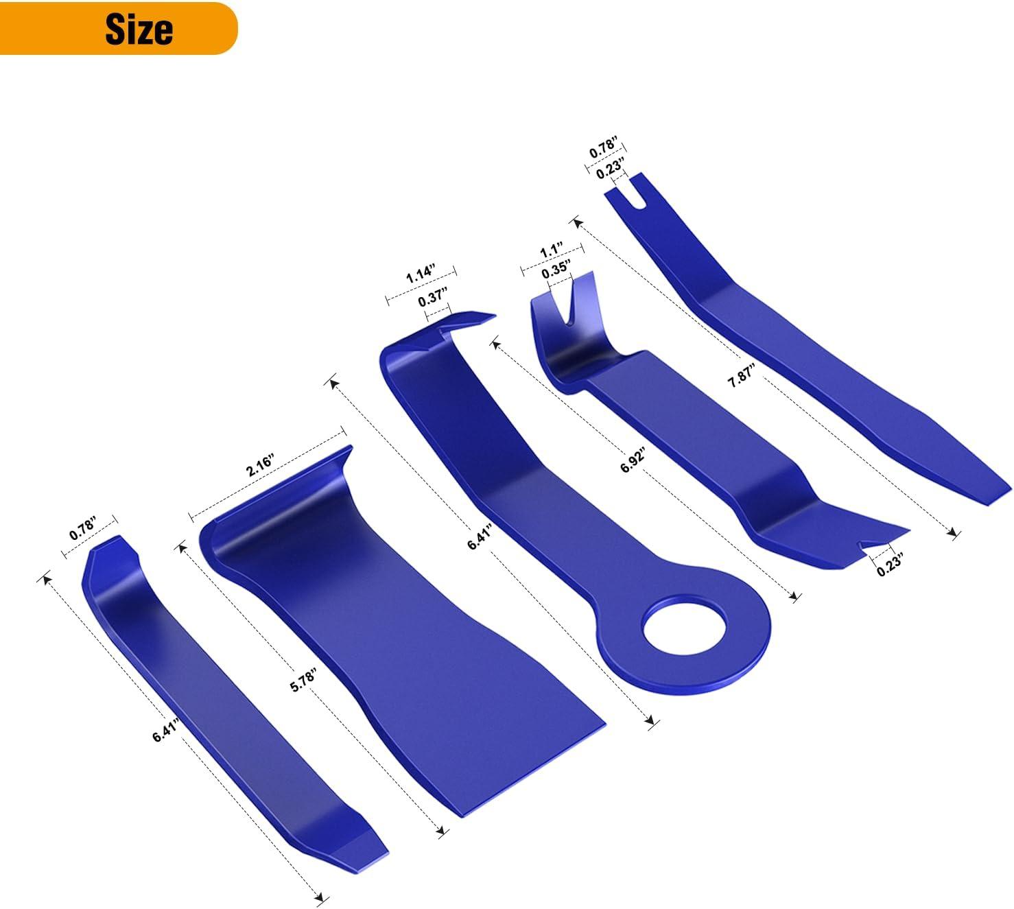 imageGOOACC 11PCS Auto Trim Removal Tool Kit NoScratch Pry Tool Kit for Car Audio Dash Door Panel Window Molding Fastener Remover Tool KitBlackBlue