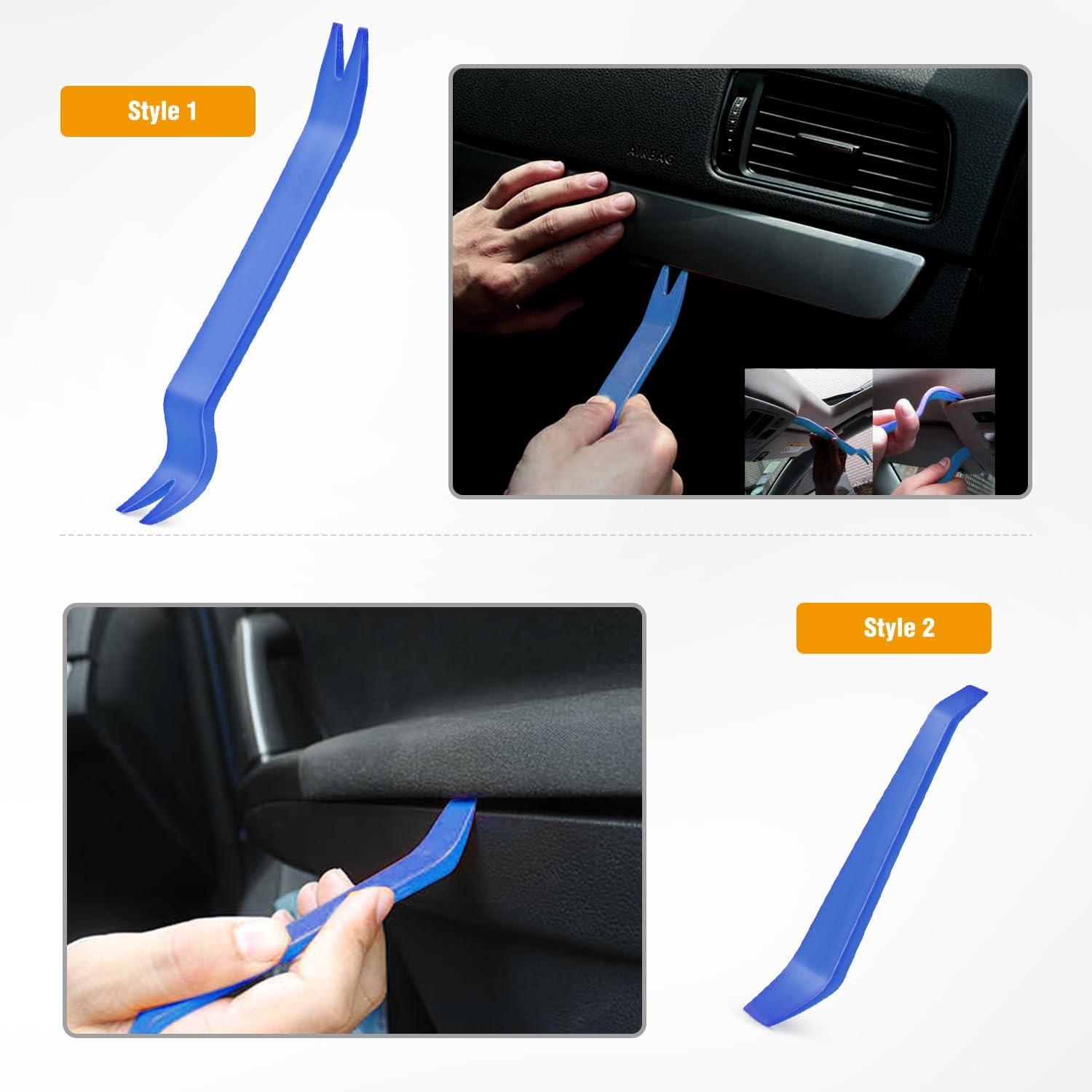 imageGOOACC 11PCS Auto Trim Removal Tool Kit NoScratch Pry Tool Kit for Car Audio Dash Door Panel Window Molding Fastener Remover Tool KitBlackBlue