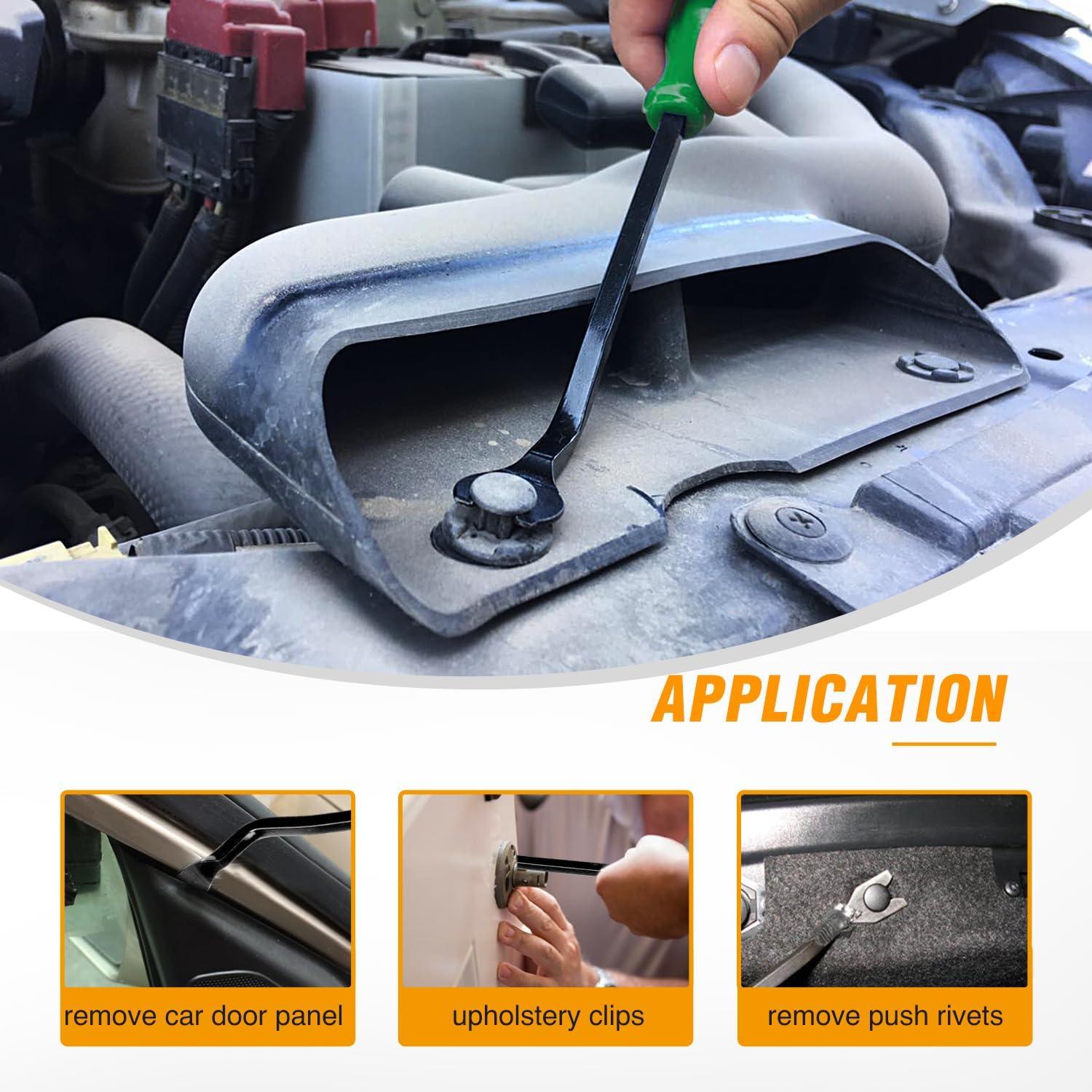 imageGOOACC 11PCS Auto Trim Removal Tool Kit NoScratch Pry Tool Kit for Car Audio Dash Door Panel Window Molding Fastener Remover Tool KitBlackGreen