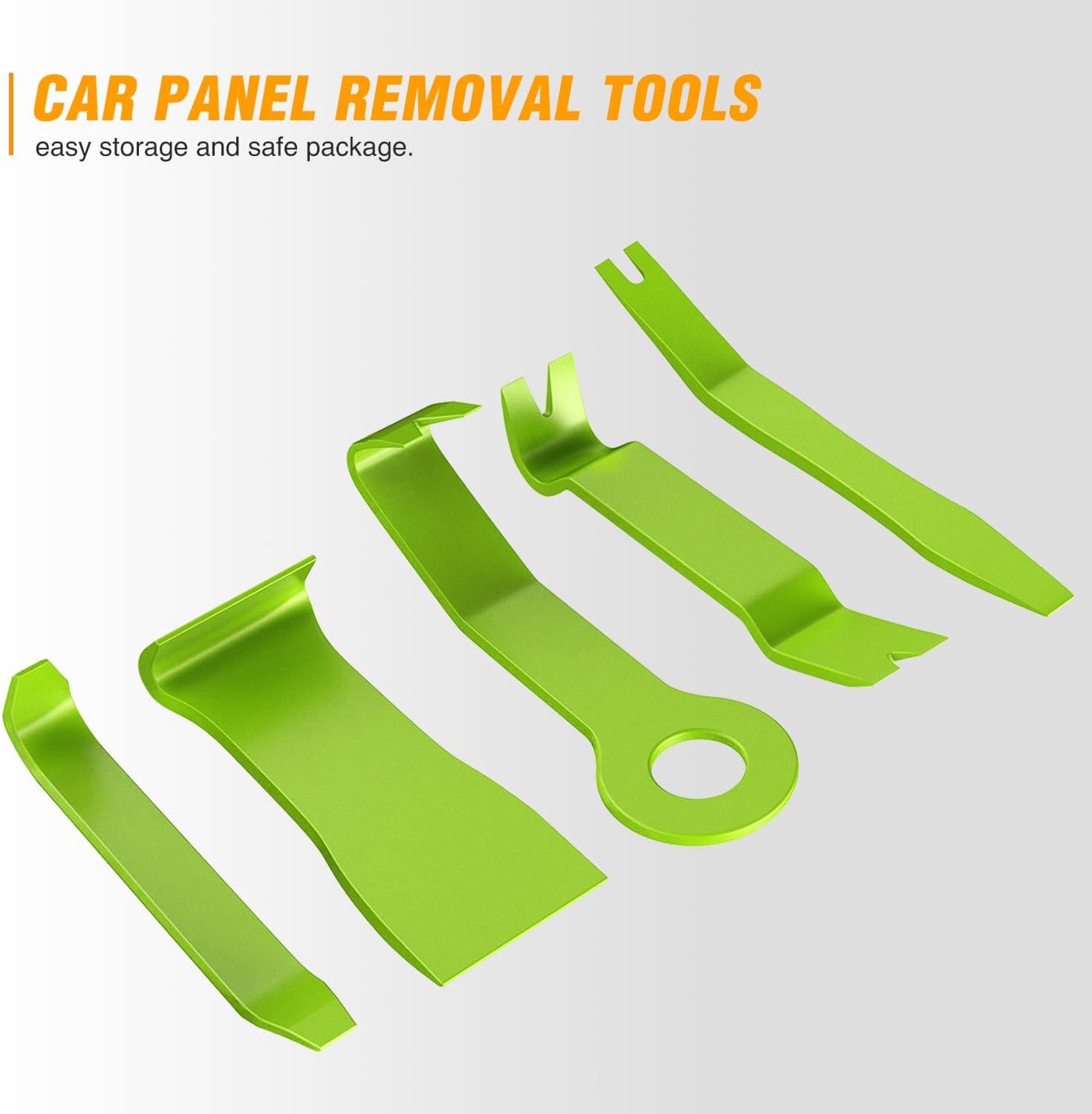 imageGOOACC 11PCS Auto Trim Removal Tool Kit NoScratch Pry Tool Kit for Car Audio Dash Door Panel Window Molding Fastener Remover Tool KitBlackGreen