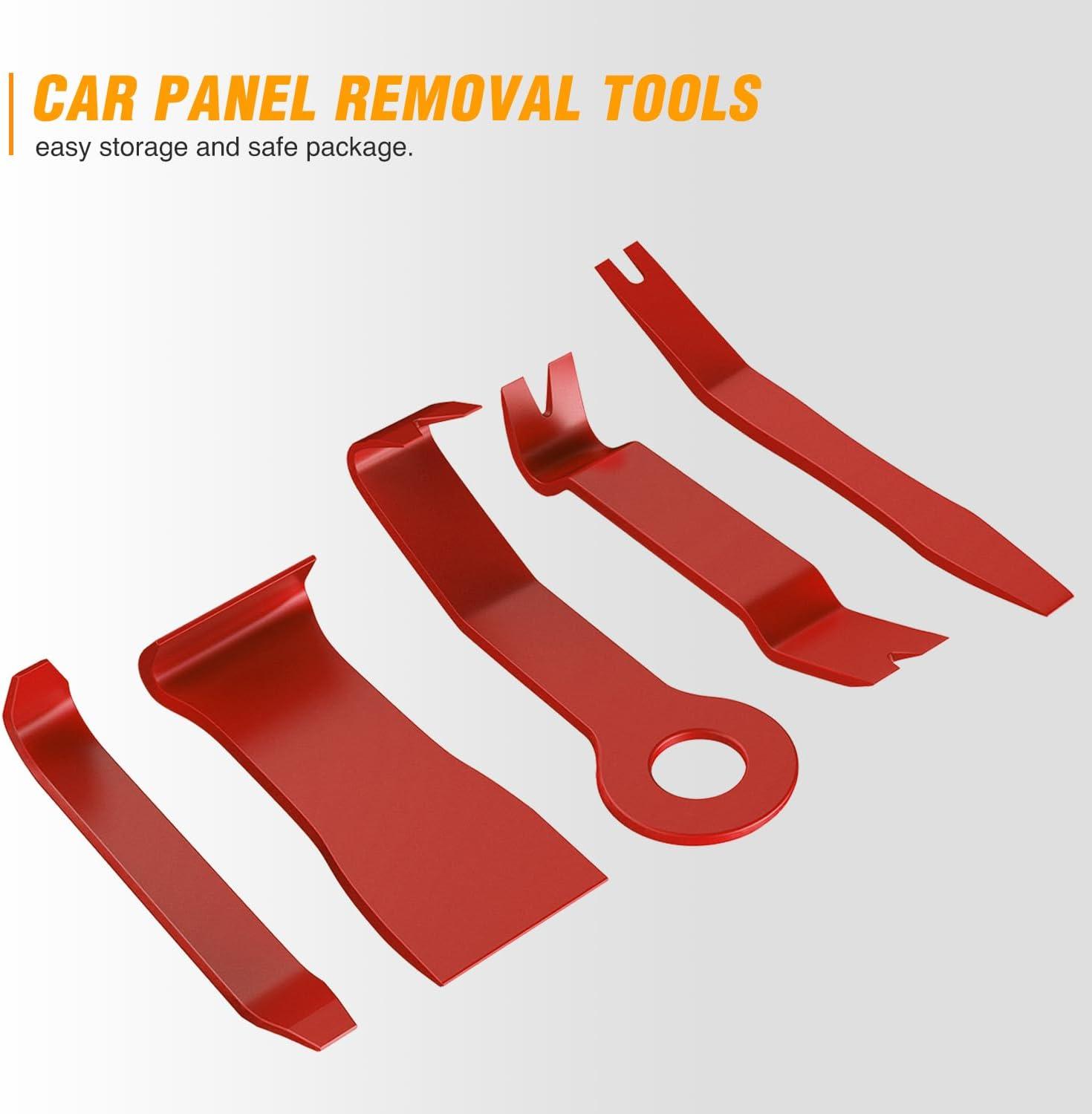 imageGOOACC 11PCS Auto Trim Removal Tool Kit NoScratch Pry Tool Kit for Car Audio Dash Door Panel Window Molding Fastener Remover Tool KitBlackRed