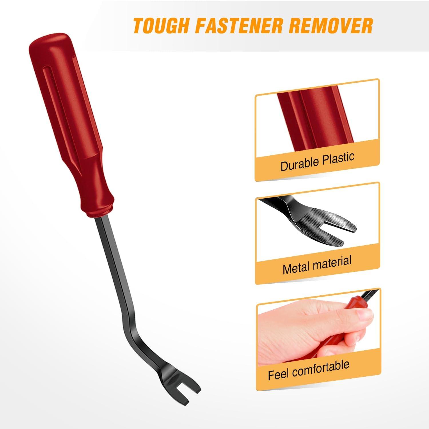 imageGOOACC 11PCS Auto Trim Removal Tool Kit NoScratch Pry Tool Kit for Car Audio Dash Door Panel Window Molding Fastener Remover Tool KitBlackRed