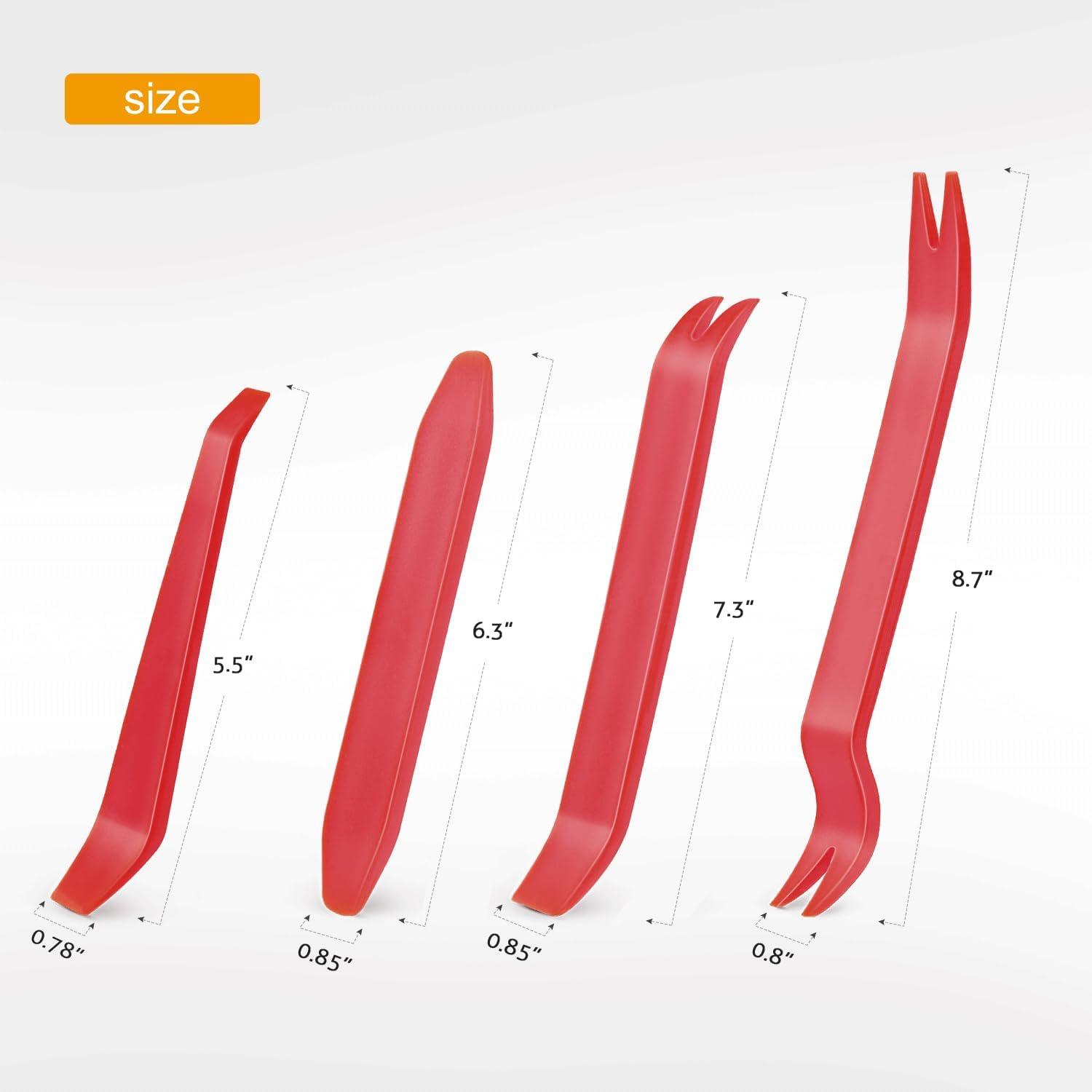 imageGOOACC 11PCS Auto Trim Removal Tool Kit NoScratch Pry Tool Kit for Car Audio Dash Door Panel Window Molding Fastener Remover Tool KitBlackRed