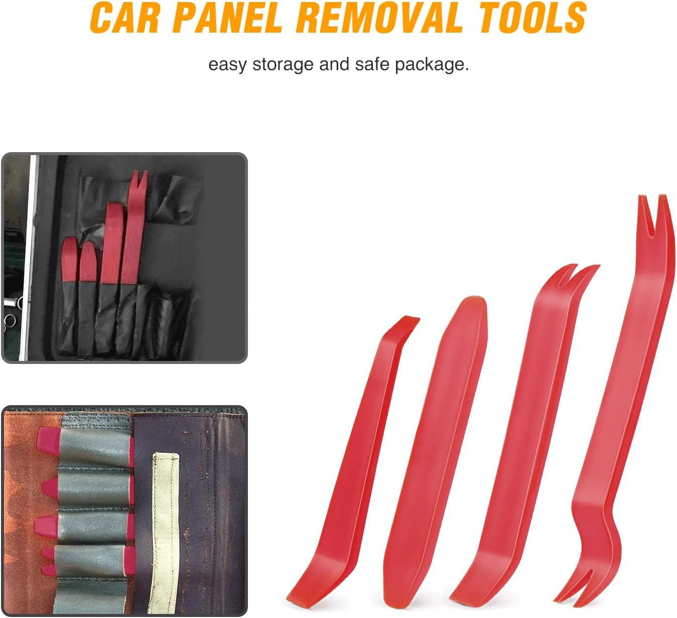 imageGOOACC 11PCS Auto Trim Removal Tool Kit NoScratch Pry Tool Kit for Car Audio Dash Door Panel Window Molding Fastener Remover Tool KitBlackRed