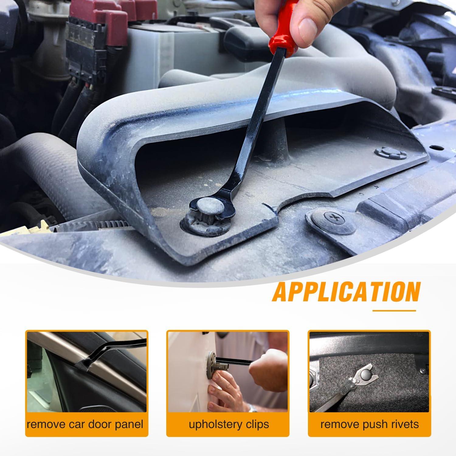 imageGOOACC 11PCS Auto Trim Removal Tool Kit NoScratch Pry Tool Kit for Car Audio Dash Door Panel Window Molding Fastener Remover Tool KitBlackRed