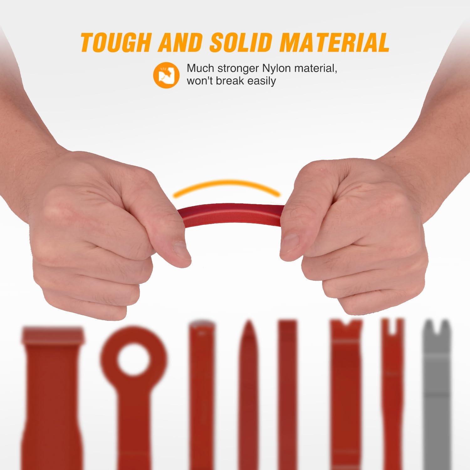 imageGOOACC 11PCS Auto Trim Removal Tool Kit NoScratch Pry Tool Kit for Car Audio Dash Door Panel Window Molding Fastener Remover Tool KitBlackRed