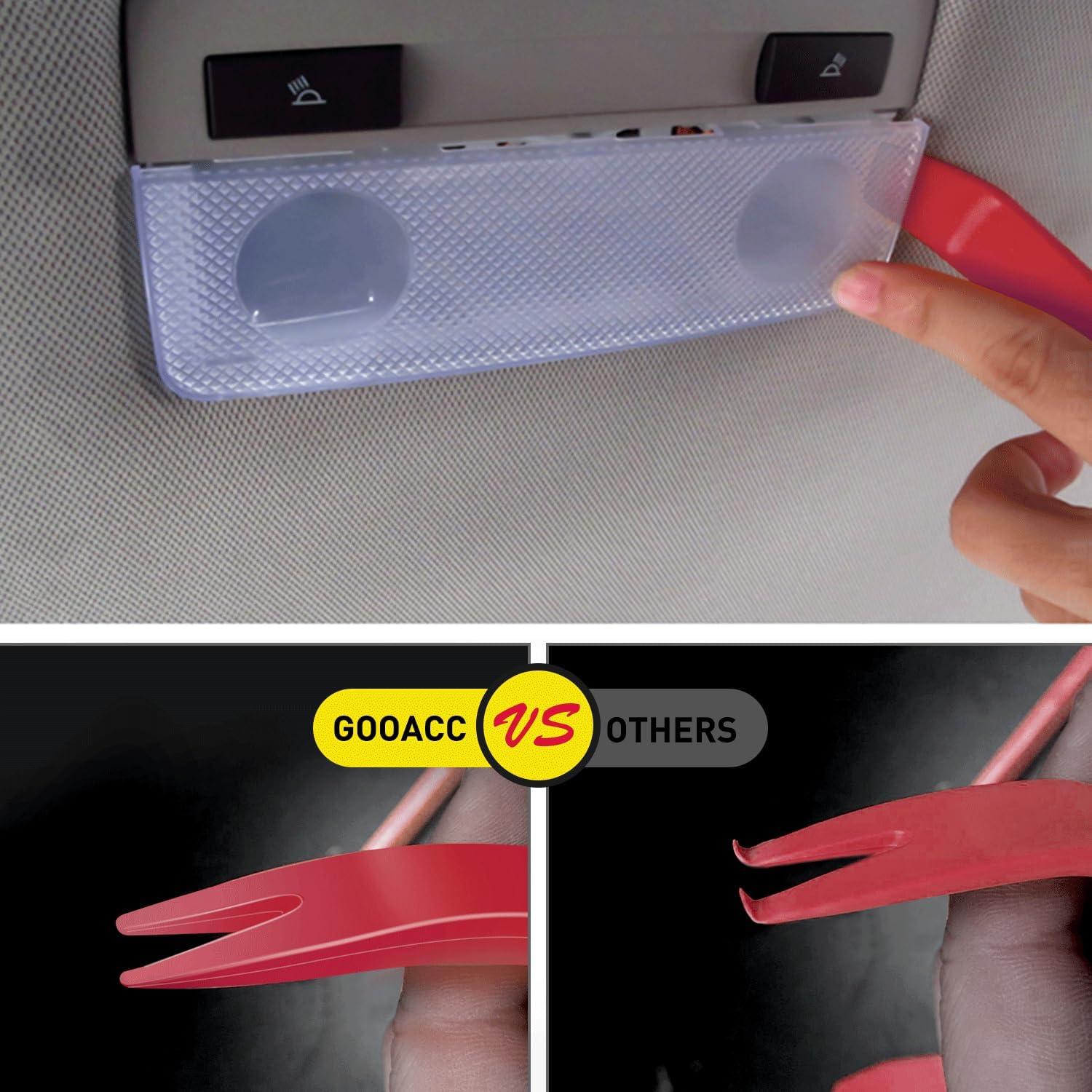 imageGOOACC 11PCS Auto Trim Removal Tool Kit NoScratch Pry Tool Kit for Car Audio Dash Door Panel Window Molding Fastener Remover Tool KitBlackRed