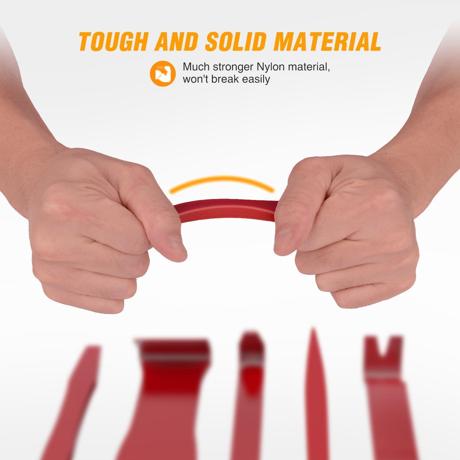 imageGOOACC 11PCS Auto Trim Removal Tool Kit NoScratch Pry Tool Kit for Car Audio Dash Door Panel Window Molding Fastener Remover Tool KitBlackRed