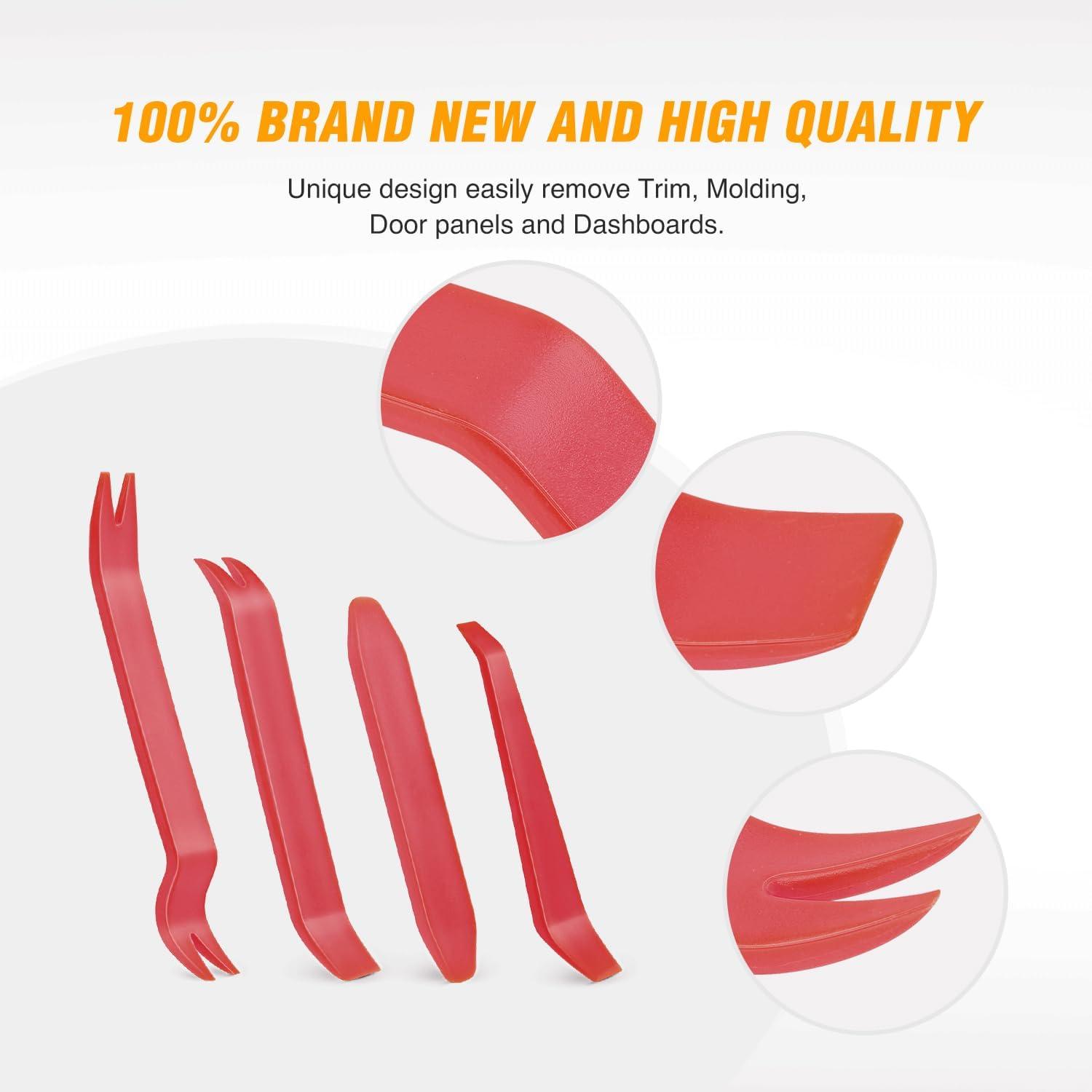 imageGOOACC 11PCS Auto Trim Removal Tool Kit NoScratch Pry Tool Kit for Car Audio Dash Door Panel Window Molding Fastener Remover Tool KitBlackRed