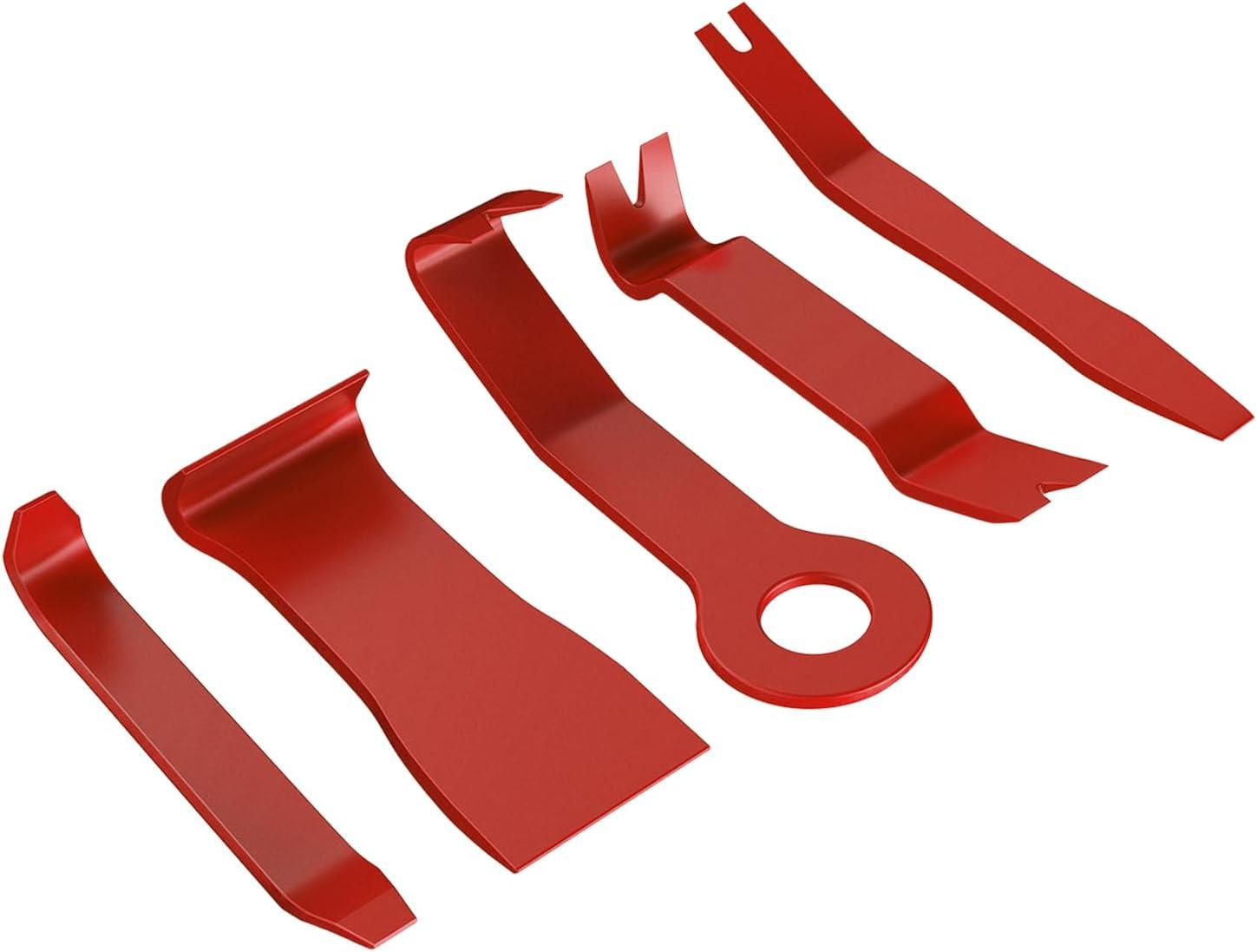 imageGOOACC 11PCS Auto Trim Removal Tool Kit NoScratch Pry Tool Kit for Car Audio Dash Door Panel Window Molding Fastener Remover Tool KitBlackRed