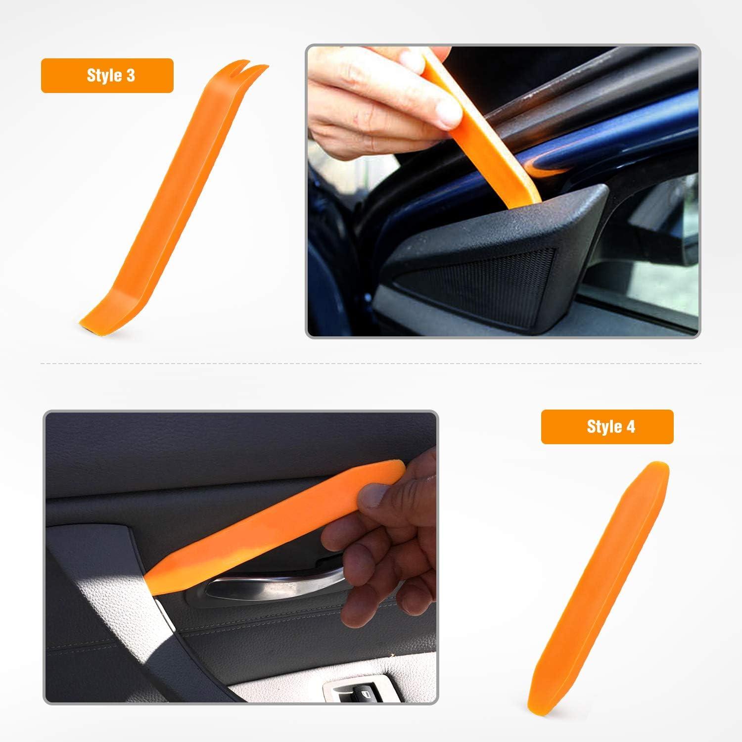 imageGOOACC 11PCS Auto Trim Removal Tool Kit NoScratch Pry Tool Kit for Car Audio Dash Door Panel Window Molding Fastener Remover Tool KitBlackYellow