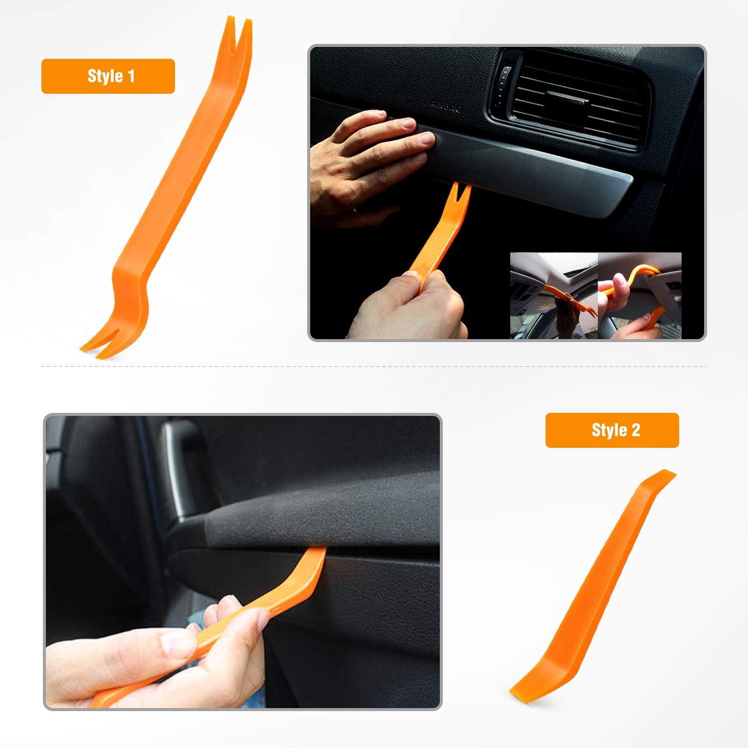 imageGOOACC 11PCS Auto Trim Removal Tool Kit NoScratch Pry Tool Kit for Car Audio Dash Door Panel Window Molding Fastener Remover Tool KitBlackYellow