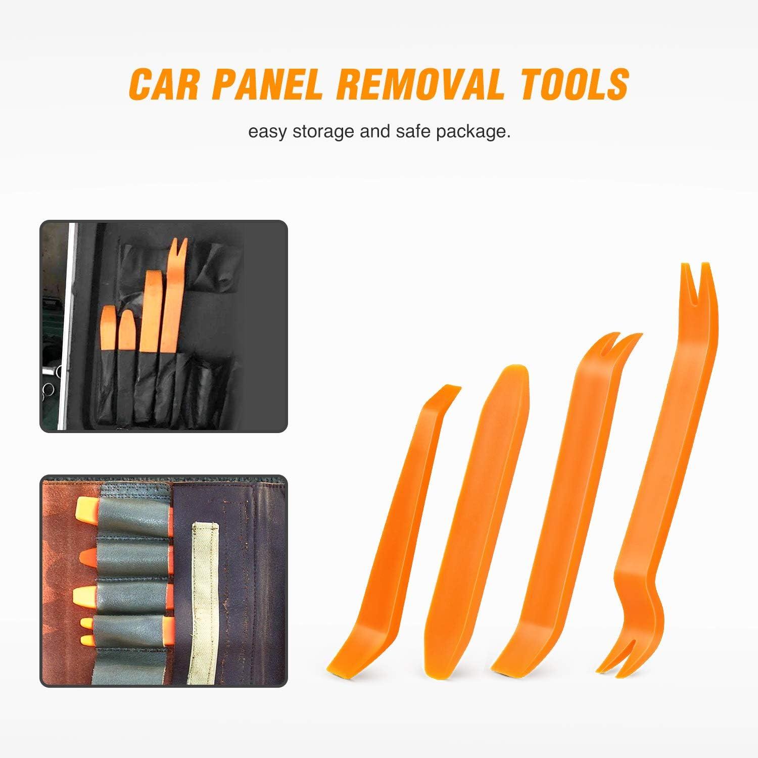 imageGOOACC 11PCS Auto Trim Removal Tool Kit NoScratch Pry Tool Kit for Car Audio Dash Door Panel Window Molding Fastener Remover Tool KitBlackYellow