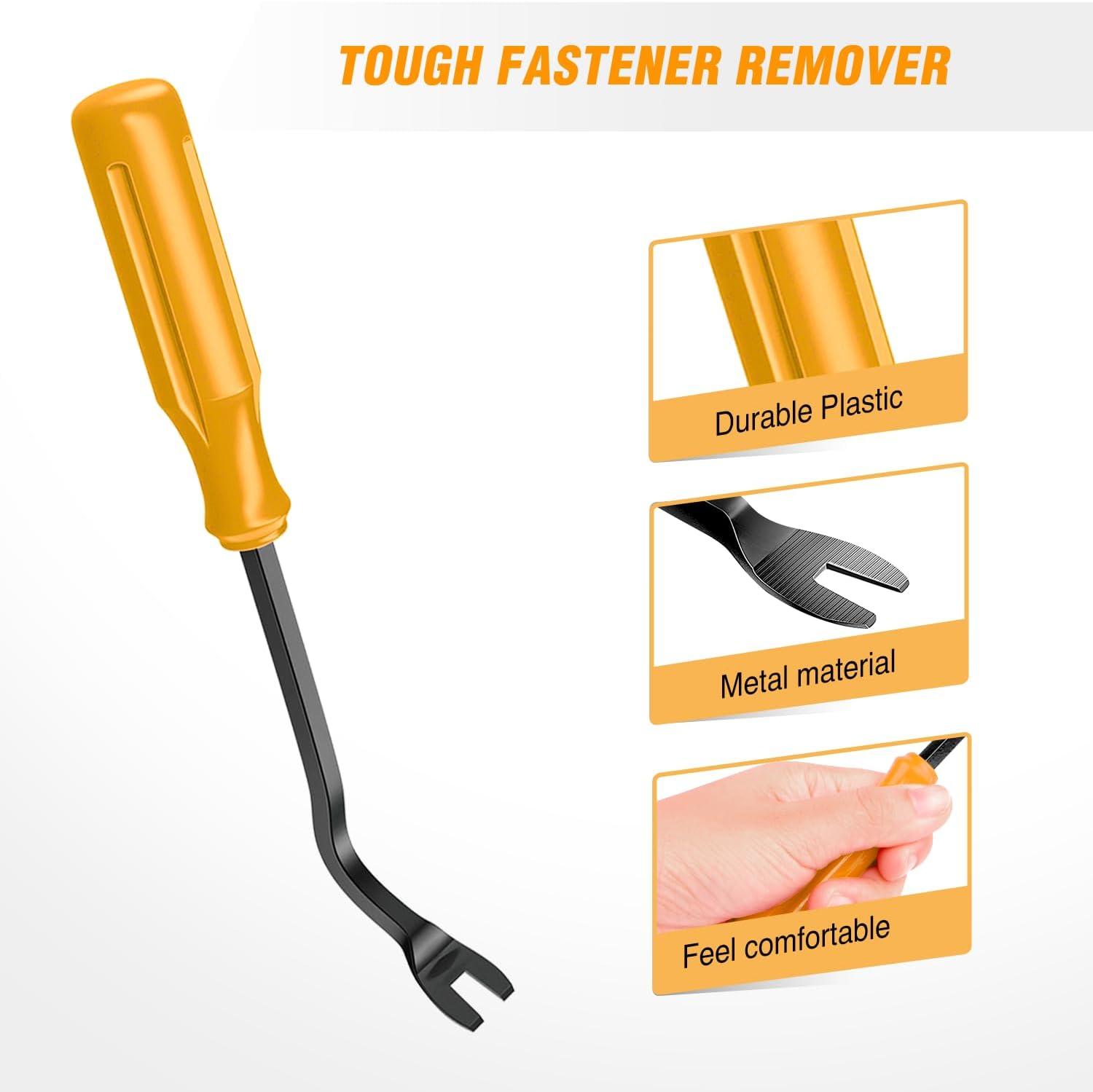 imageGOOACC 11PCS Auto Trim Removal Tool Kit NoScratch Pry Tool Kit for Car Audio Dash Door Panel Window Molding Fastener Remover Tool KitBlackYellow