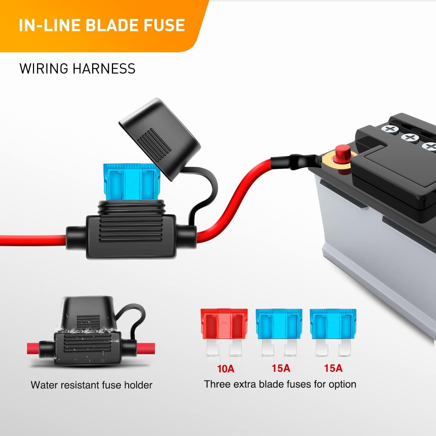imageGOOACC 2PCS 18W LED Pods Flood Light Bar Fog Light Driving Lighting with 12V 5Pin Rocker Switch Off Road Wiring Harness2 Leads for Truck Golf Cart SUV ATV UTV Boat 2 Years Warranty Auto605