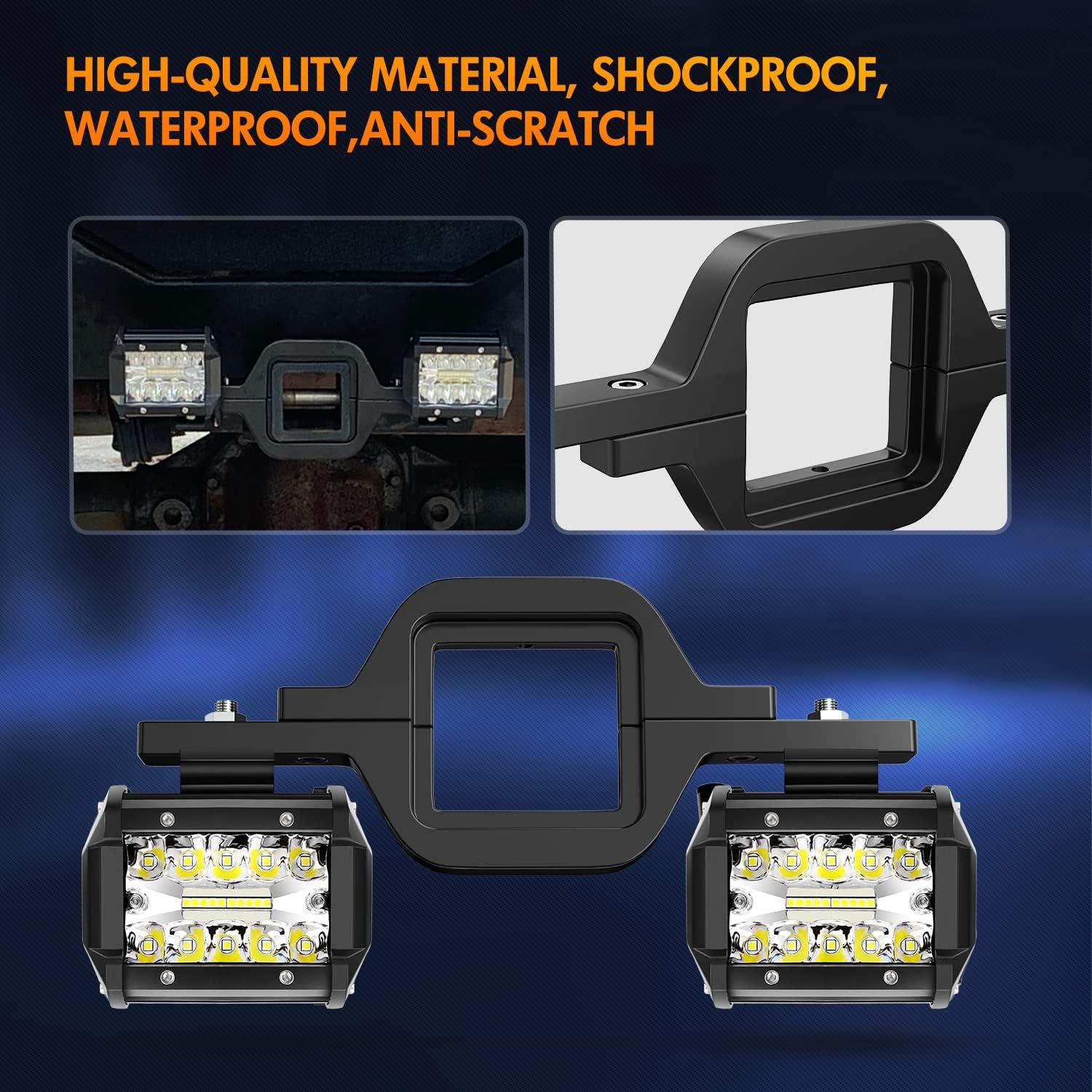 imageGOOACC 2PCS 4quot Amber LED Pods 36W Triple Row Flood Light Bar Fog Light 3600LM Driving Lighting with 16AWG Off Road Wiring Harness2 Leads for Truck Golf Cart SUV ATV UTV Boat ClearYellow Auto6502Pcs LED Pods tow hitch