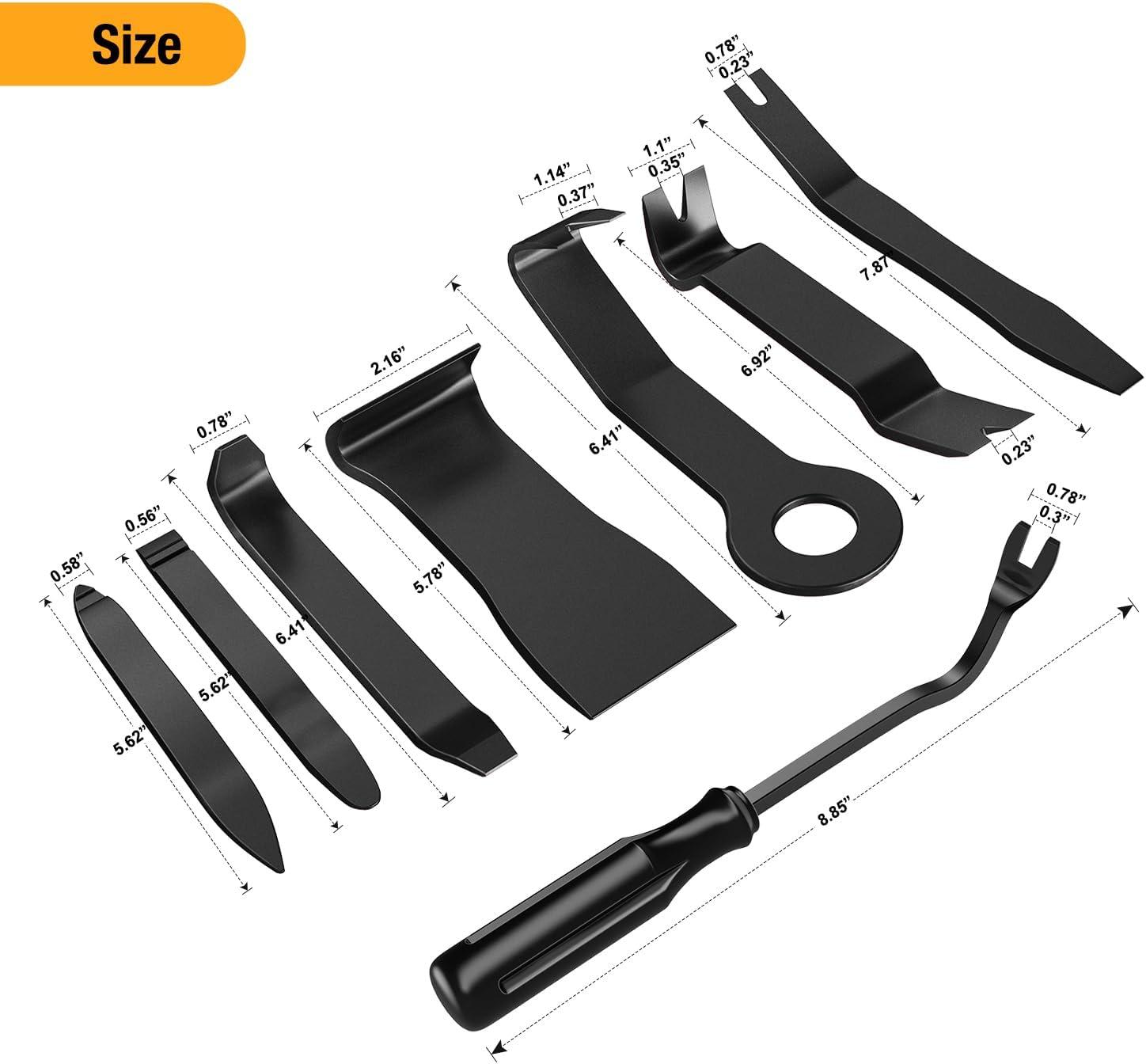 imageGOOACC 6PCS Auto Trim Removal Tool Kit NoScratch Tool Kit for Car Audio Dash Panel Window Molding Fastener Remover Tool KitBlueBlack