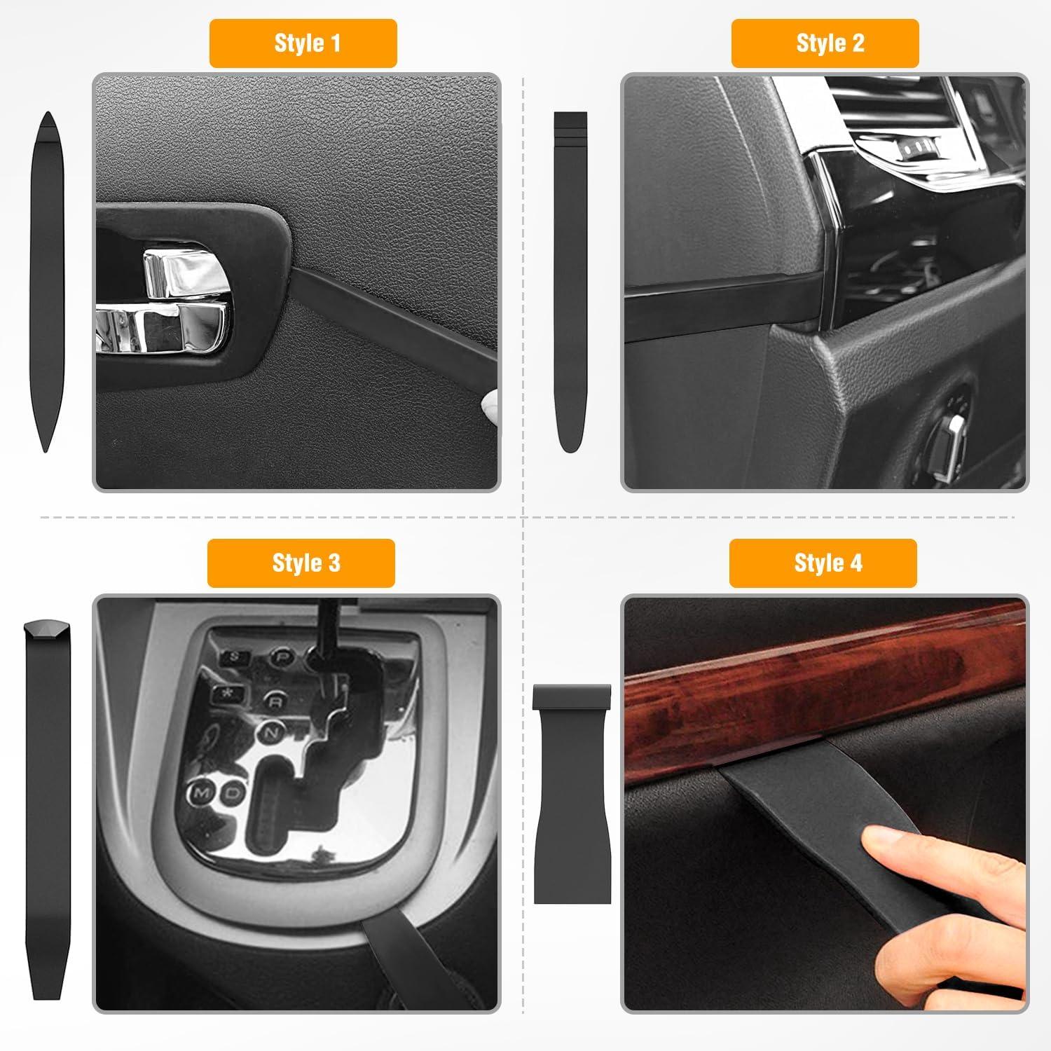 imageGOOACC 6PCS Auto Trim Removal Tool Kit NoScratch Tool Kit for Car Audio Dash Panel Window Molding Fastener Remover Tool KitBlueBlack