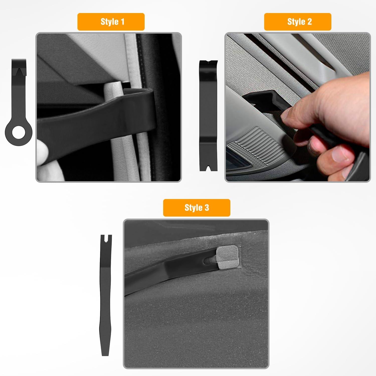 imageGOOACC 6PCS Auto Trim Removal Tool Kit NoScratch Tool Kit for Car Audio Dash Panel Window Molding Fastener Remover Tool KitBlueBlack