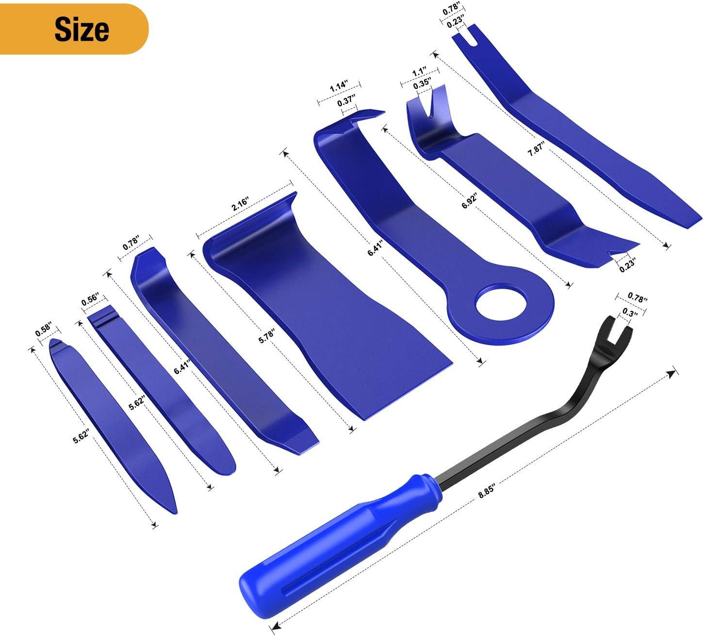 imageGOOACC 6PCS Auto Trim Removal Tool Kit NoScratch Tool Kit for Car Audio Dash Panel Window Molding Fastener Remover Tool KitBlueBlue